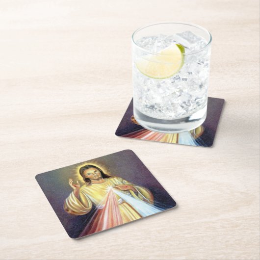 美しいイエス・キリスト スクエアペーパーコースター (インサイチュ)