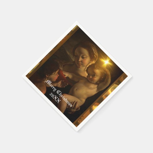 美しいイエス スタンダードカクテルナプキン (角)