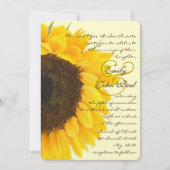 美しいイエローエレガンスサンフラワー結婚ズ 招待状 (正面)
