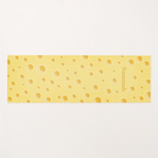 美しいイエロースイスチパーソナライズされたーズ ヨガマット (正面(横))