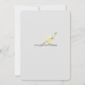 美しいイエローフローラル グレー ウェディング招待状 招待状 (裏面)