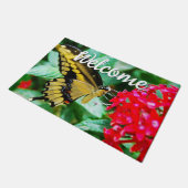 美しいイエローブラックバタフライフォトウェルカム ドアマット (アングル)