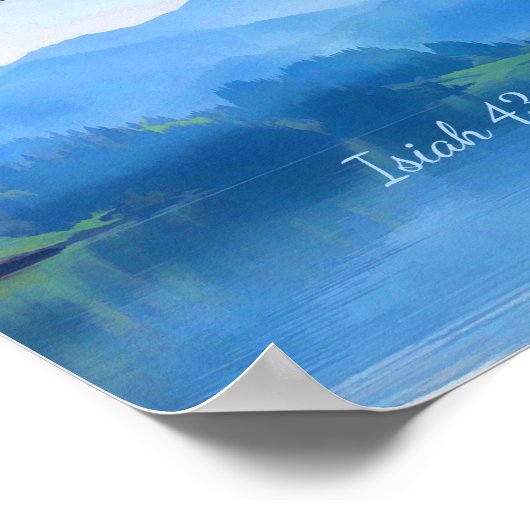 美しいイザヤ湖43:5感動的聖書 ポスター (角)