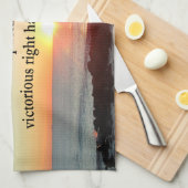 美しいイザヤ41:10日の出 キッチンタオル (四つ折り)