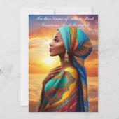 美しいイスラム系アフリカ系アメリカ人女性 サンキューカード (正面)