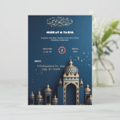 美しいイスラム結婚式招待状 招待状 (スタンド正面)