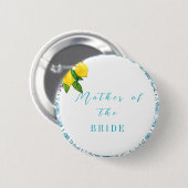 美しいイタリアのタイルとライムグリーンの色調が調和する素敵な結婚前お披露目パーティー 缶バッジ (正面&裏面)