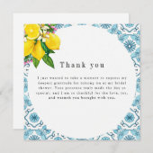 美しいイタリアンタイルとライムブライダルシャワー シーズンカード (正面/裏面)