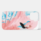 美しいイラストレーションで描ピンクのフラミンゴ Case-Mate iPhoneケース (裏面 (横))