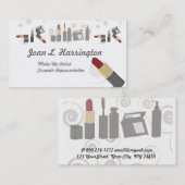 美しいイラストレーションアイアンドリップメイクアップアーティスト 名刺 (正面/裏面)