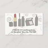 美しいイラストレーションアイアンドリップメイクアップアーティスト 名刺 (裏面)