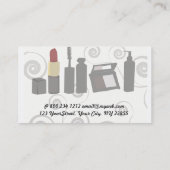 美しいイラストレーションアイアンドリップメイクアップアーティスト 名刺 (裏面)