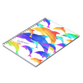 美しいイルカと虹のファーストネーム ノートブック (左側)