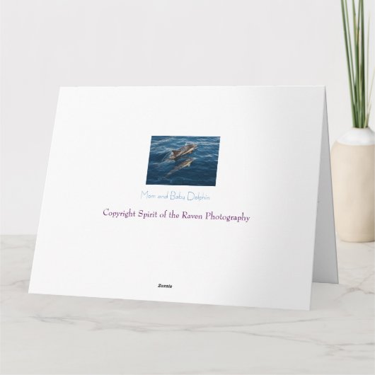 美しいイルカの母の日の挨拶状 カード (裏面)
