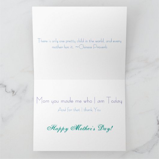 美しいイルカの母の日の挨拶状 カード (内部)