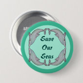 美しいイルカボタンのバッジ 缶バッジ (正面&裏面)