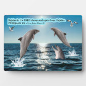 美しいイルカ聖なる書物、 経典プラークPhilippians 4:4 フォトプラーク (正面)