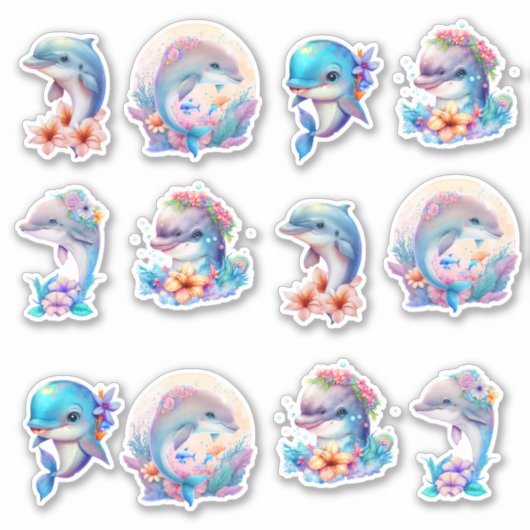 美しいイルカ シール (正面)