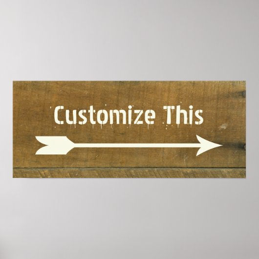 美しいインスパイアヴィンテージ古い木製サイン ポスター (正面)