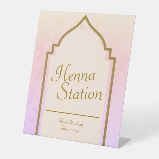 美しいインディアンアラビアンナイツヘンナステーション 台座サイン (正面)