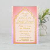 美しいインディアンアラビアンナイトブライダルシャワー 箔招待状 (立ち正面)