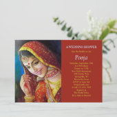 美しいインディアンガールシャワー招待状 招待状 (スタンド正面)