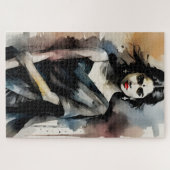 美しいインディアン絵を描ガール ジグソーパズル (横)