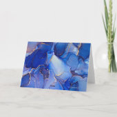 美しいインディゴブルーと金ゴールド抽象芸術ノートカード サンキューカード (裏面)