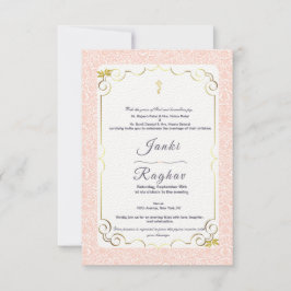 美しいインドのガネーシャ ミニマルウェディング招待状 招待状