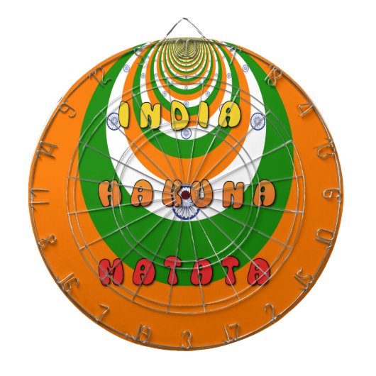 美しいインドの国旗の色　ハクナマタタ ダーツボード (正面)