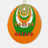美しいインド国旗の色ハクナマタタ セラミックオーナメント (左)