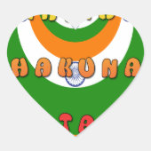 美しいインド国旗の色ハクナマタタ ハートシール (正面)