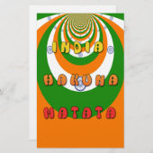 美しいインド国旗の色ハクナマタタ 便箋 (正面/裏面)