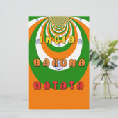 美しいインド国旗の色ハクナマタタ 便箋 (スタンド正面)