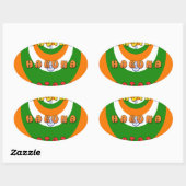 美しいインド国旗の色ハクナマタタ 楕円形シール (シート)