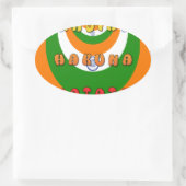 美しいインド国旗の色ハクナマタタ 楕円形シール (バッグ)