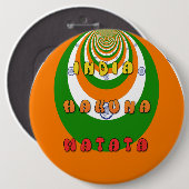 美しいインド国旗の色ハクナマタタ 缶バッジ (正面&裏面)