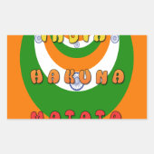 美しいインド国旗の色ハクナマタタ 長方形シール (正面)