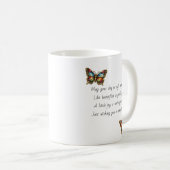 美しいインパストの蝶と花の詩 コーヒーマグカップ (正面右)