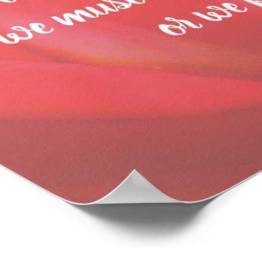 美しいインピンクローズ感動的引用文 ポスター (角)