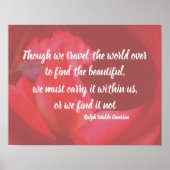 美しいインピンクローズ感動的引用文 ポスター (正面)