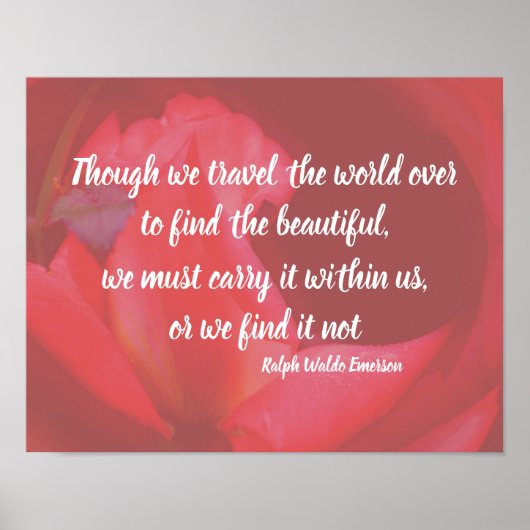 美しいインピンクローズ感動的引用文 ポスター (正面)