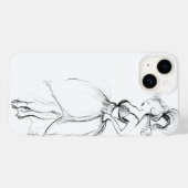 美しいインホワイトドレス白黒スケッチ Case-Mate iPhoneケース (裏面 (横))