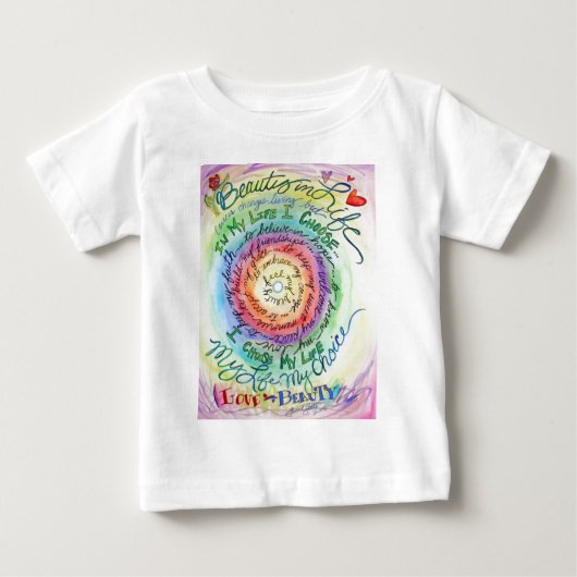 美しいインライフ丸い虹 ベビーTシャツ (正面)