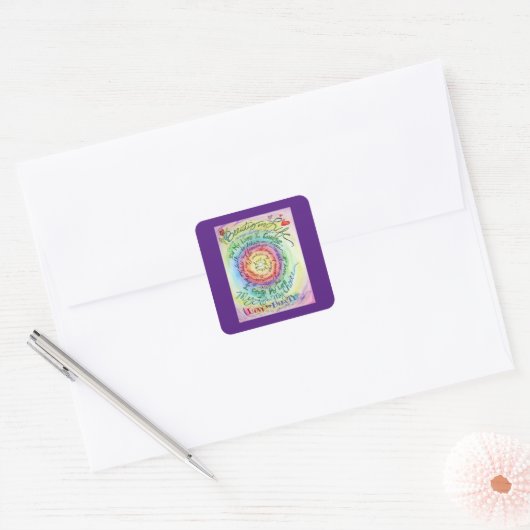 美しいインライフ虹がん詩ステッカーデカール スクエアシール (封筒)