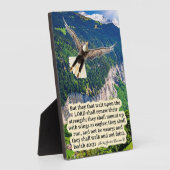 美しいイーグル聖なる書物、 経典プラークイザヤ40:31 フォトプラーク (側面)