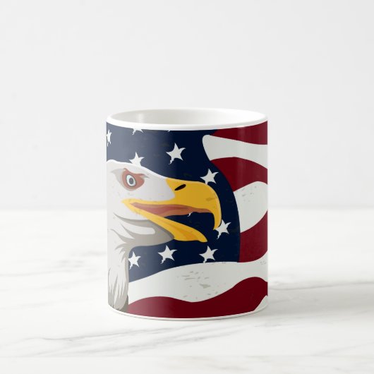 美しいイーグル&アメリカ国旗のコーヒーマグ コーヒーマグカップ (中央)