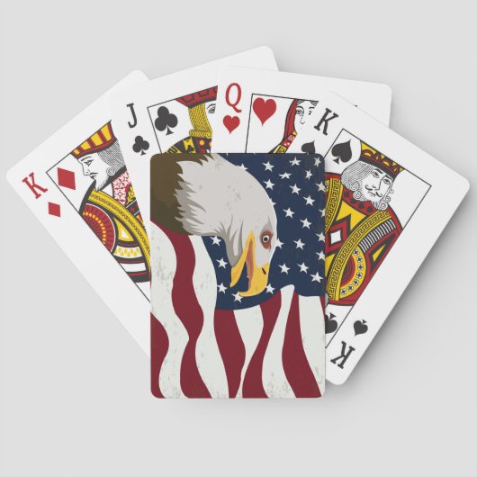 美しいイーグル・アメリカ国旗 トランプ (裏面)