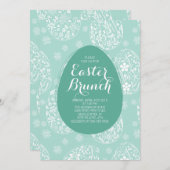 美しいイースターのランチパーティーへの招待状 招待状 (正面/裏面)