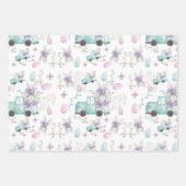 美しいイースターの水色デザイン ラッピングペーパーシート (正面3)